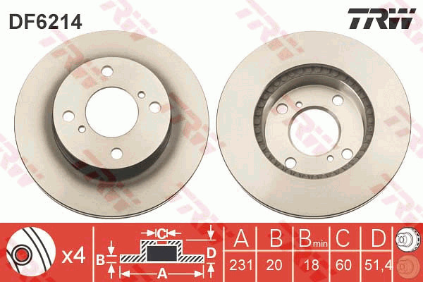 Jarrulevy TRW DF6214