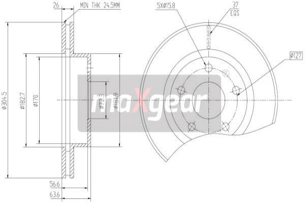 Jarrulevy MAXGEAR 19-1827MAX
