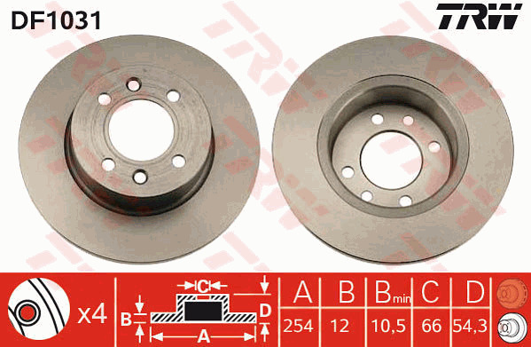 Jarrulevy TRW DF1031