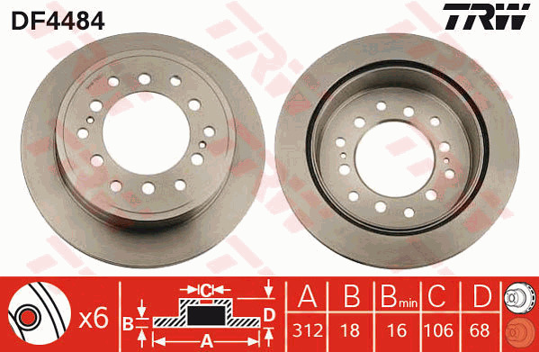 Jarrulevy TRW DF4484