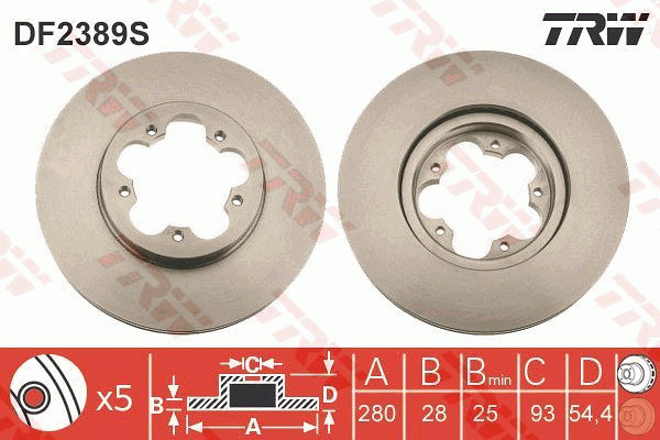 Jarrulevy TRW DF2389S