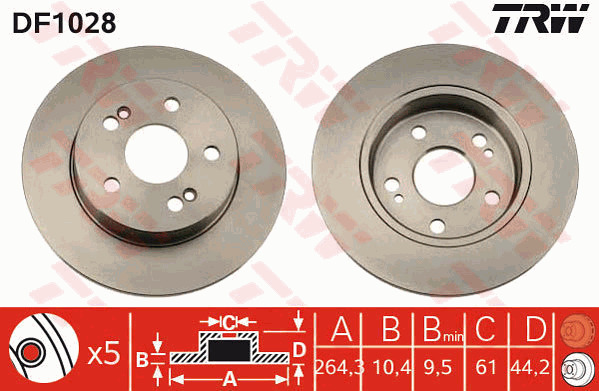 Jarrulevy TRW DF1028