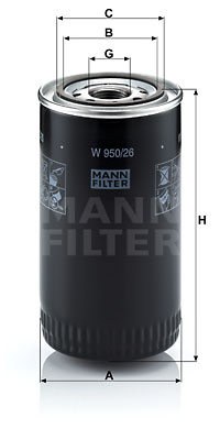 Öljynsuodatin MANN-FILTER W 950/26