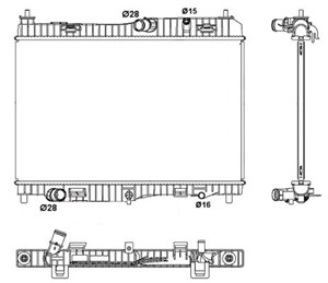 Jäähdytin, moottorinjäähdytys, FORD FIESTA VI, FIESTA Van VI, 1540332, 1566662, 1671561, 1775583, 8V518005FA, 8V518005FB, 8V518005FC, 8V
