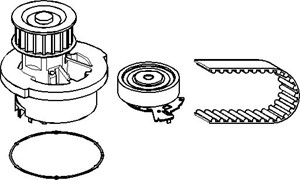 Vesipumppu + jakohihnasarja, OPEL,VAUXHALL, 09192793, 13 34 025S, 90349239, 90349239S, 94011951S