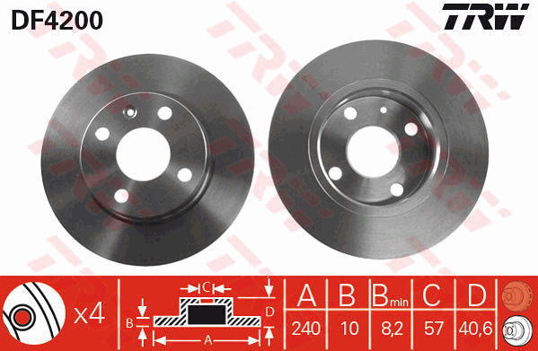 Jarrulevy TRW DF4200