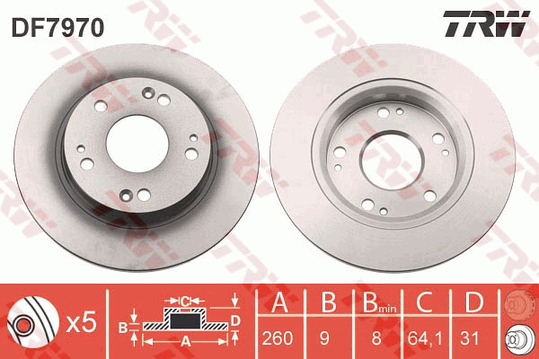 Jarrulevy TRW DF7970