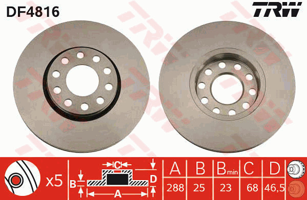 Jarrulevy TRW DF4816