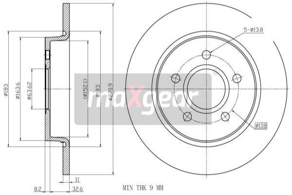 Jarrulevy MAXGEAR 19-2233