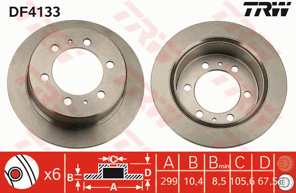Jarrulevy TRW DF4133