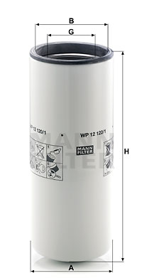 Öljynsuodatin MANN-FILTER WP 12 120/1