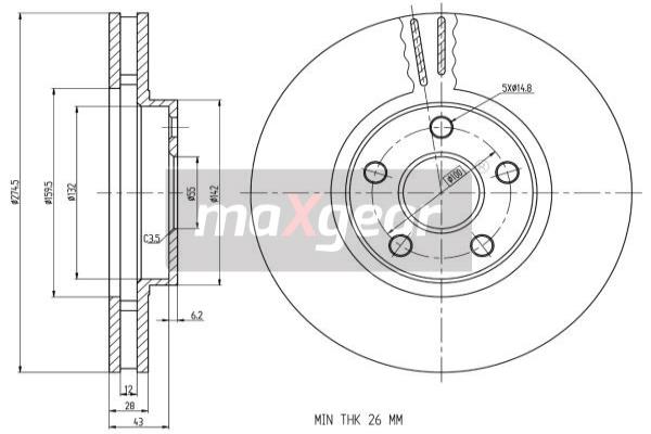 Jarrulevy MAXGEAR 19-1241