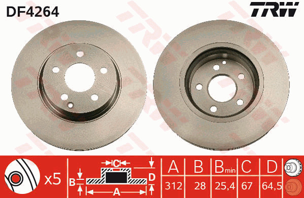 Jarrulevy TRW DF4264