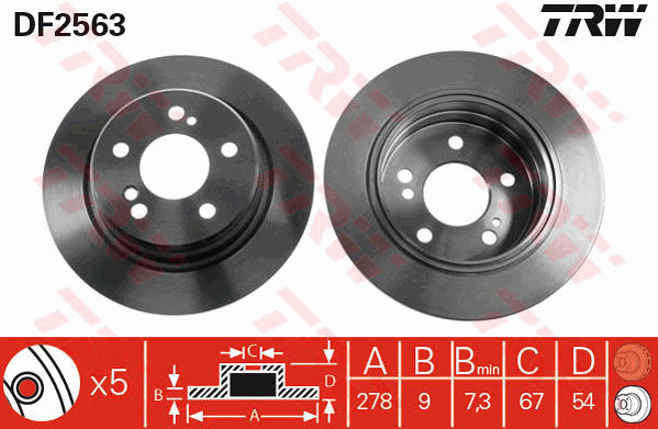 Jarrulevy TRW DF2563