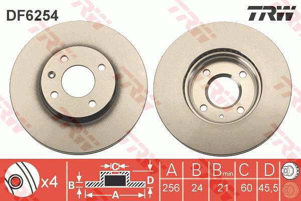 Jarrulevy TRW DF6254