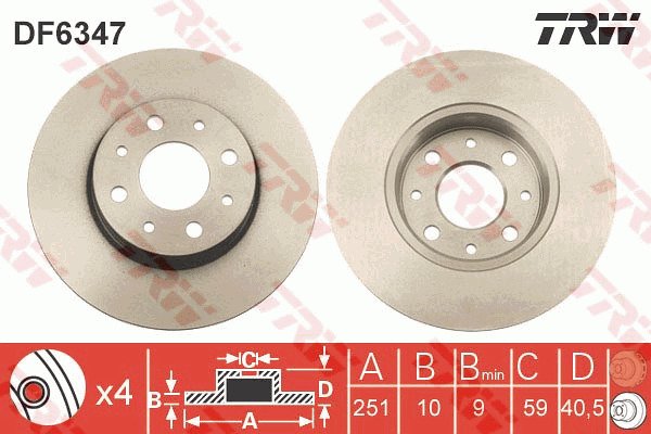 Jarrulevy TRW DF6347