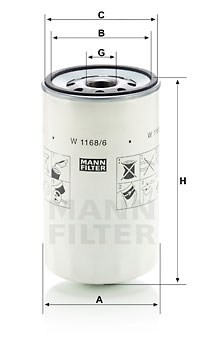 Öljynsuodatin MANN-FILTER W 1168/6