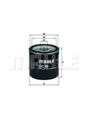 Öljynsuodatin MAHLE ORIGINAL OC 90