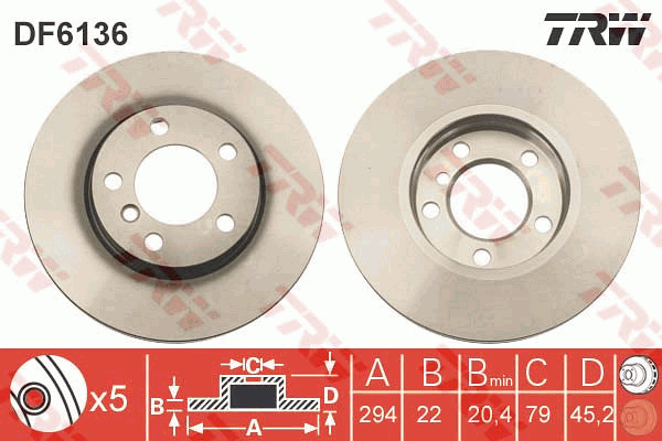 Jarrulevy TRW DF6136