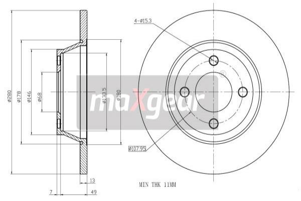 Jarrulevy MAXGEAR 19-0782MAX
