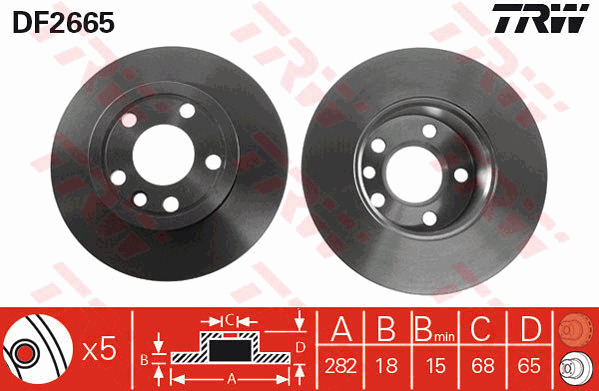 Jarrulevy TRW DF2665