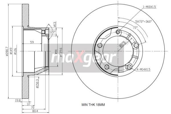 Jarrulevy MAXGEAR 19-0980