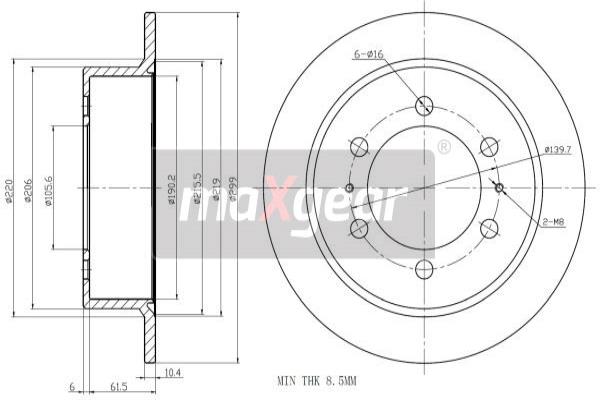 Jarrulevy MAXGEAR 19-2526