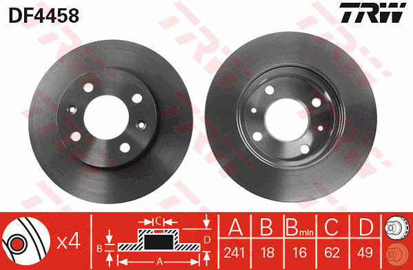 Jarrulevy TRW DF4458