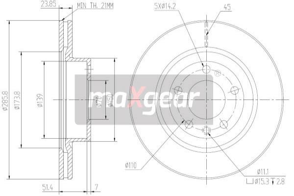 Jarrulevy MAXGEAR 19-0797