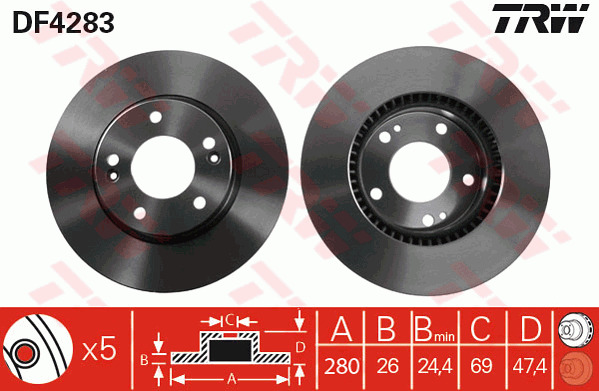 Jarrulevy TRW DF4283