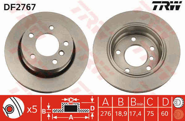 Jarrulevy TRW DF2767