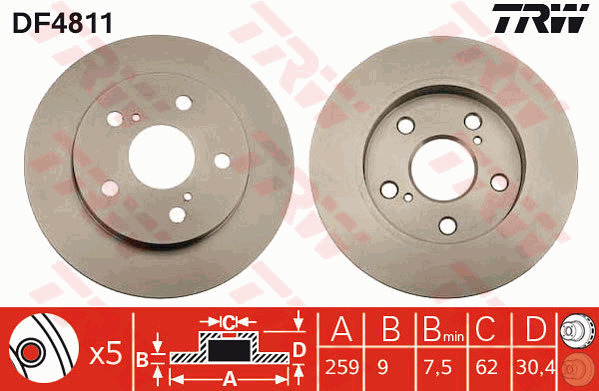 Jarrulevy TRW DF4811