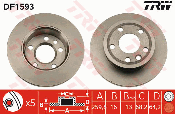 Jarrulevy TRW DF1593