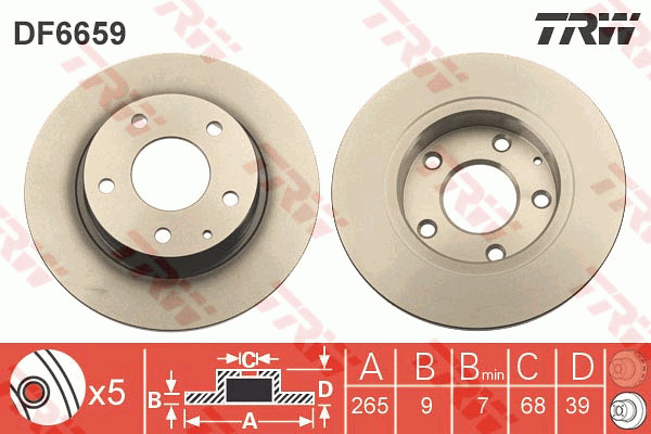 Jarrulevy TRW DF6659