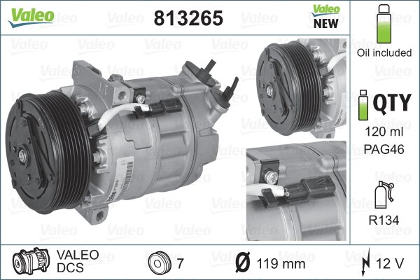 Kompressori, ilmastointilaite VALEO 813265