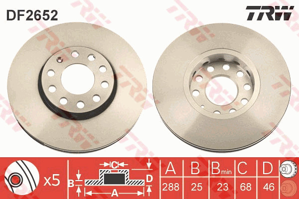 Jarrulevy TRW DF2652