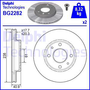 Jarrulevy DELPHI BG2282