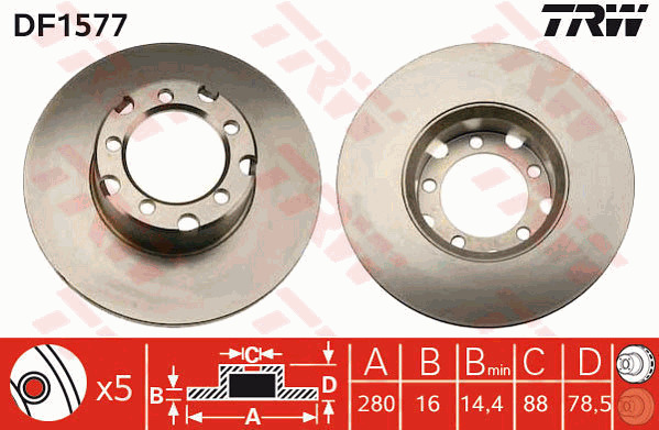 Jarrulevy TRW DF1577