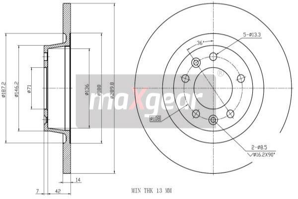 Jarrulevy MAXGEAR 19-1878MAX