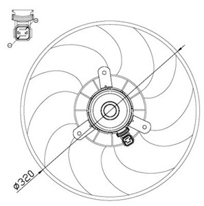 Tuuletin, moottorin jäähdytys, CITROËN,PEUGEOT, 125363, 17022120, 2244135000, 50 10 130 430, 9628572180, MD105185, MD120091, MD330989