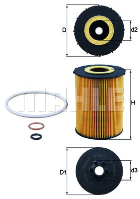 Öljynsuodatin MAHLE ORIGINAL OX 636D