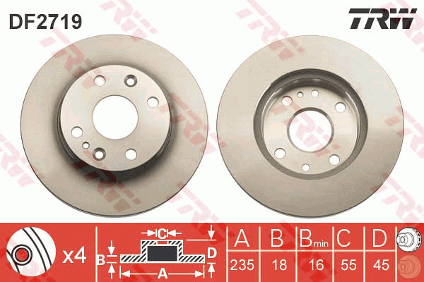 Jarrulevy TRW DF2719