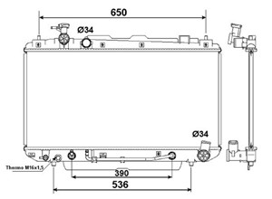 Jäähdytin, moottorinjäähdytys, TOYOTA RAV 4 II, 1640028140, 1640028190, 164002819087, 1640028191, 1640028460, 164002846087, 2528727000,