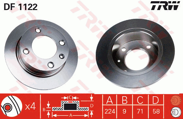 Jarrulevy TRW DF1122