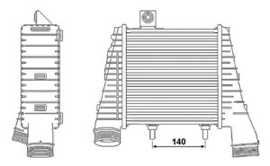Välijäähdytin, Vasen, AUDI A8, 4H0145805J