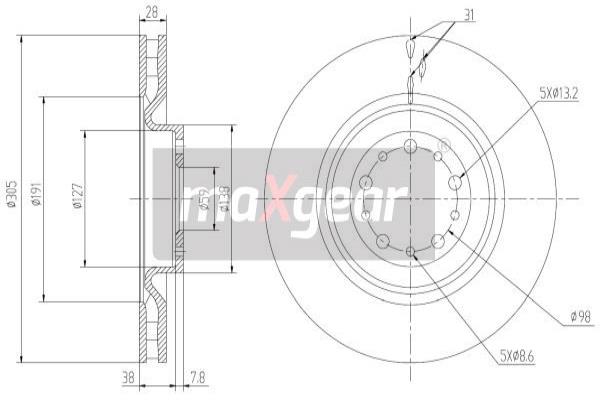 Jarrulevy MAXGEAR 19-2205