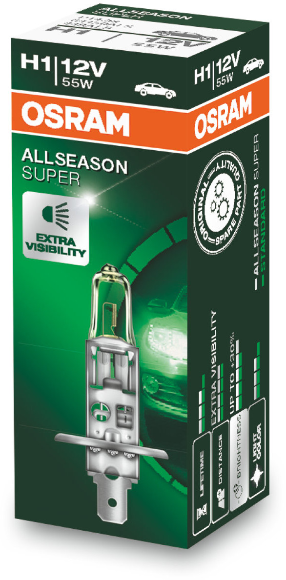 Halogeeni poltin OSRAM ALLSEASON 12V H1 55W