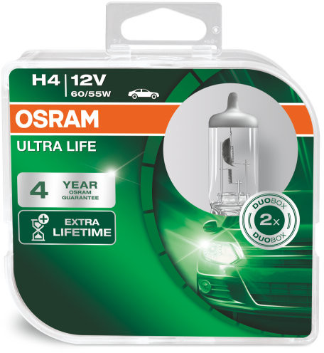 Halogeeni poltin OSRAM ULTRA LIFE 12V H4 60/55W 2X