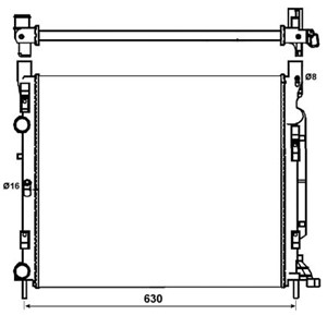Jäähdytin, moottorinjäähdytys, RENAULT KANGOO / GRAND KANGOO, KANGOO BE BOP, KANGOO Express, 8200455801, 8841881, 8941981, XR845062