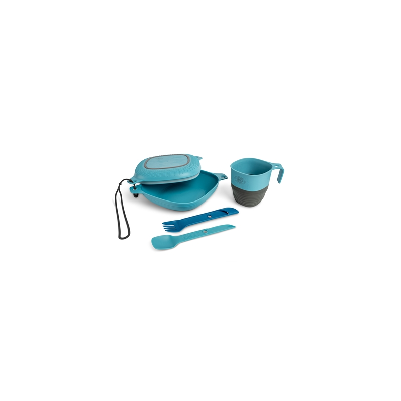 UCO mess kit 6pc, muovinen 6-osainen ruokarasiasetti, classic blue